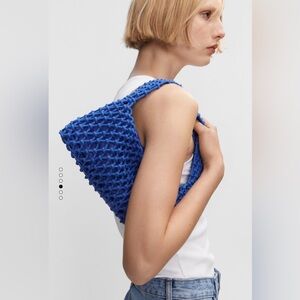 Mango blue woven purse